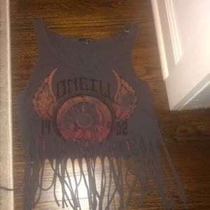 size: small fringe tank top